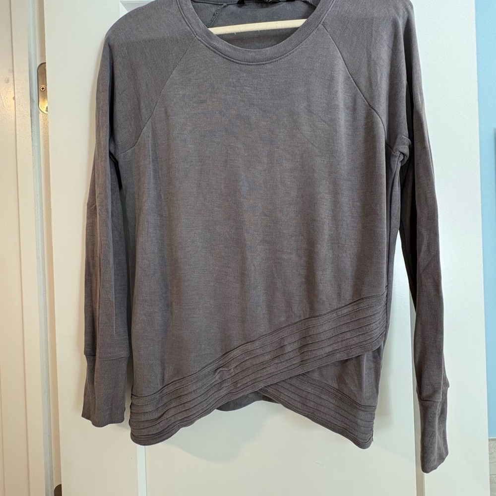 Athleta Gray Asymmetrical Sweatshirt